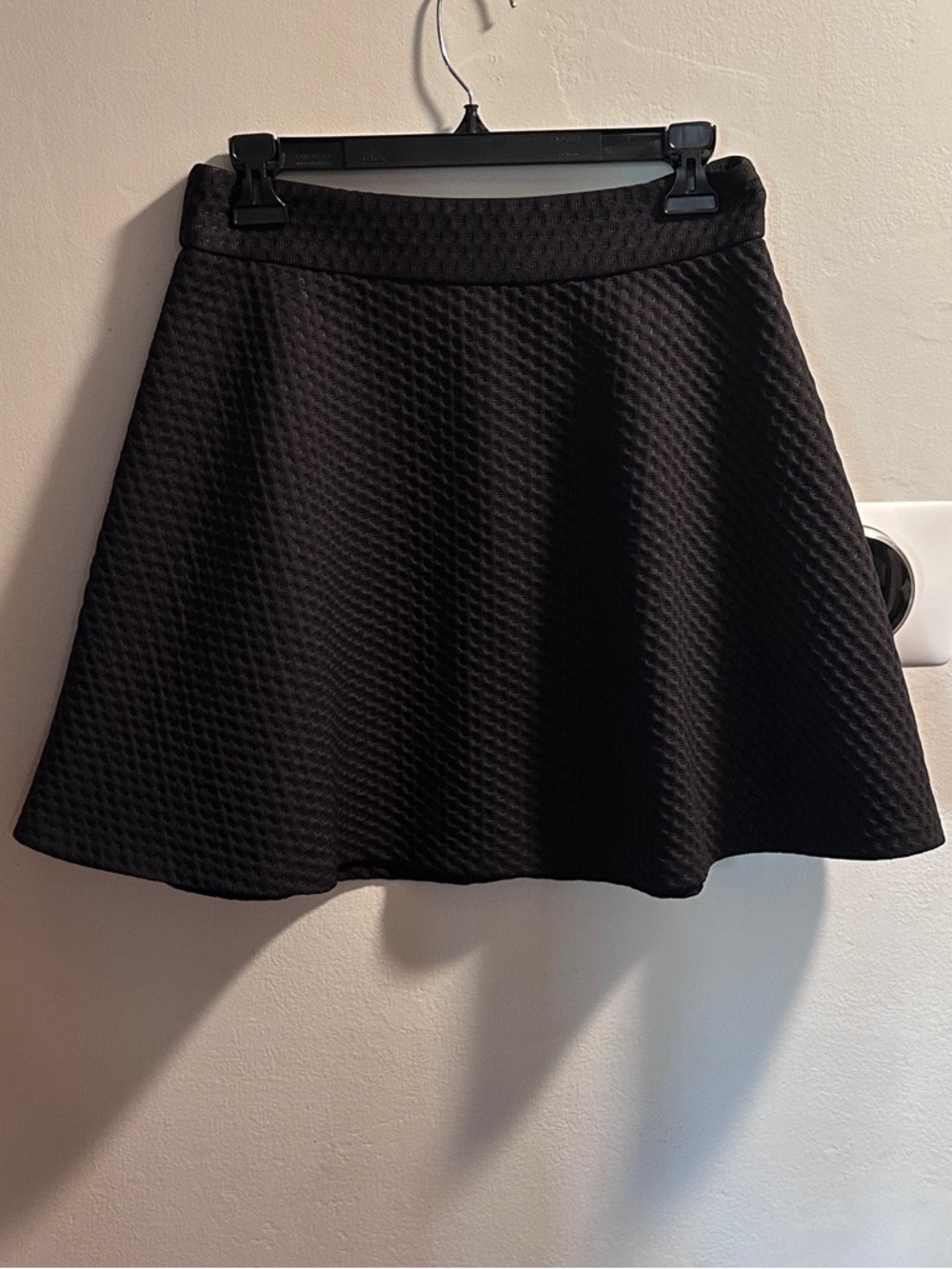 Banana Republic Black Textured Short A-Line Skirt